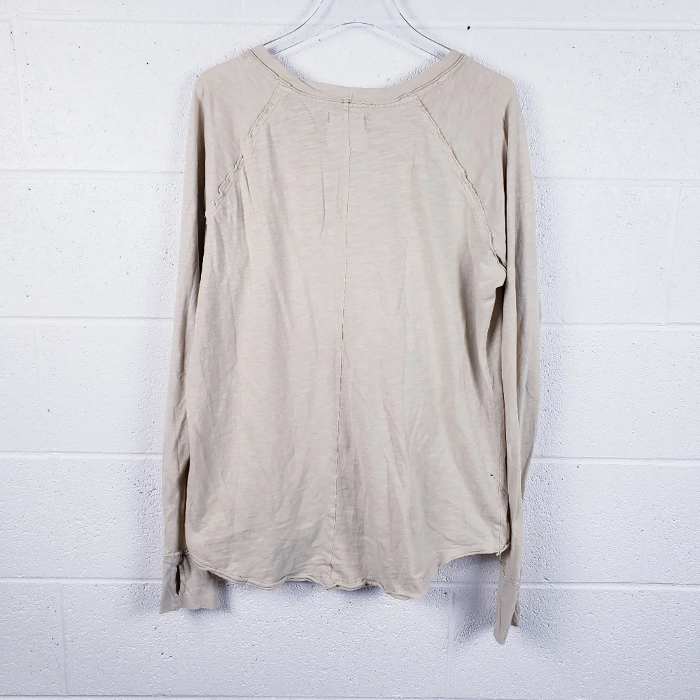 Free People We The Free Arden Oversized Long Sleeve Tee Morning Oat Size‎ Small